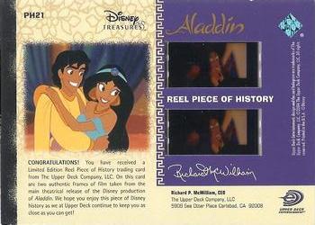 2003 Upper Deck Disney Treasures - Reel Pieces of History #PH21 Aladdin Back