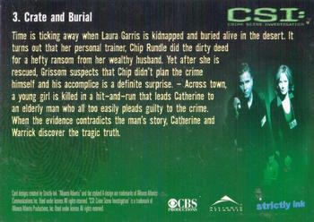 2003 Strictly Ink CSI Series 1 #3 Crate and Burial Back
