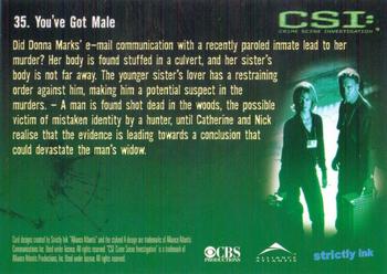 2003 Strictly Ink CSI Series 1 #35 You've Got Male Back
