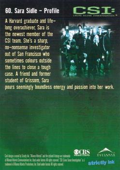 2003 Strictly Ink CSI Series 1 #60 Sara Sidle - Profile Back