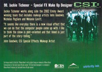 2003 Strictly Ink CSI Series 1 #90 Jackie Tichenor Back