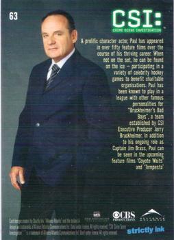 2004 Strictly Ink CSI Series 2 #63 Paul Guilfoyle Back