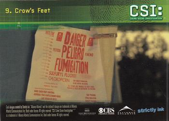 2006 Strictly Ink CSI Series 3 #9 Crow's Feet Back