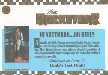 1991 Topps The Rocketeer #26 Heartthrob...Or Heel? Back