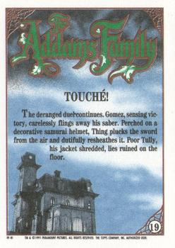 1991 Topps The Addams Family #19 Touché! Back