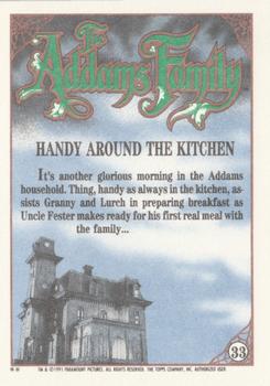1991 Topps The Addams Family #33 Handy Around the Kitchen Back
