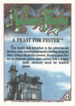 1991 Topps The Addams Family #34 A Feast for Fester Back