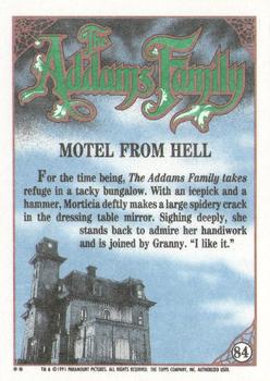 1991 Topps The Addams Family #84 Motel from Hell Back