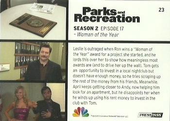 2013 Press Pass Parks and Recreation #23 Woman of the Year Back