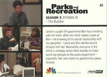 2013 Press Pass Parks and Recreation #45 The Bubble Back