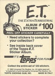 1982 Topps E.T. The Extraterrestrial Album Stickers #100 E.T. head shot (left) Back