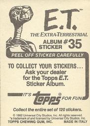 1982 Topps E.T. The Extraterrestrial Album Stickers #35 Elliott beams flashlight Back