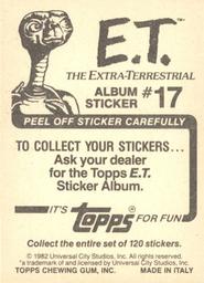 1982 Topps E.T. The Extraterrestrial Album Stickers #17 Elliott, Gertie, E.T. in woods (lower left) Back