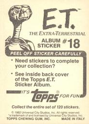 1982 Topps E.T. The Extraterrestrial Album Stickers #18 Elliott, Gertie, E.T. in woods (lower right) Back
