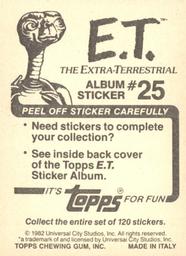 1982 Topps E.T. The Extraterrestrial Album Stickers #25 Indoor tree (right) Back