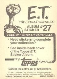 1982 Topps E.T. The Extraterrestrial Album Stickers #27 Tele-tub-E.T. (bottom) Back
