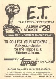 1982 Topps E.T. The Extraterrestrial Album Stickers #29 Bright glow by stalks Back