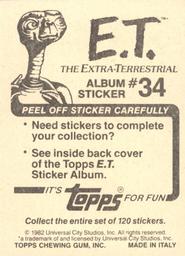 1982 Topps E.T. The Extraterrestrial Album Stickers #34 All the kids with Elliott (right) Back
