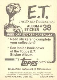 1982 Topps E.T. The Extraterrestrial Album Stickers #38 E.T. startled too (bottom) Back