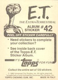 1982 Topps E.T. The Extraterrestrial Album Stickers #42 Communicating near chair (bottom) Back