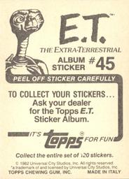 1982 Topps E.T. The Extraterrestrial Album Stickers #45 E.T. in bike carrier (right) Back
