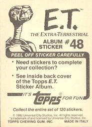 1982 Topps E.T. The Extraterrestrial Album Stickers #48 Bike escape (left) Back