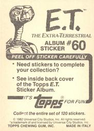 1982 Topps E.T. The Extraterrestrial Album Stickers #60 Human pyramid (bottom) Back