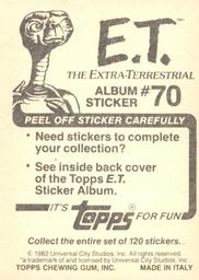 1982 Topps E.T. The Extraterrestrial Album Stickers #70 Quarantine suits (bottom) Back