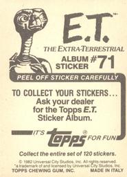 1982 Topps E.T. The Extraterrestrial Album Stickers #71 Quarantine guest and keepers Back