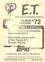 1982 Topps E.T. The Extraterrestrial Album Stickers #72 Instrumented duo Back