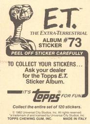 1982 Topps E.T. The Extraterrestrial Album Stickers #73 Deathbed manner (left) Back