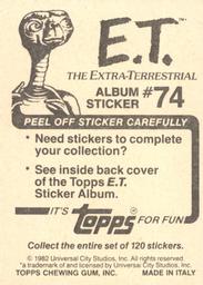 1982 Topps E.T. The Extraterrestrial Album Stickers #74 Deathbed manner (right) Back
