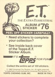 1982 Topps E.T. The Extraterrestrial Album Stickers #76 Dressed by Gertie (upper right) Back