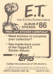 1982 Topps E.T. The Extraterrestrial Album Stickers #86 Bike flying across moon (upper left) Back