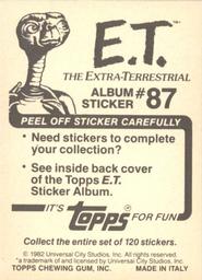 1982 Topps E.T. The Extraterrestrial Album Stickers #87 Bike flying across moon (upper right) Back
