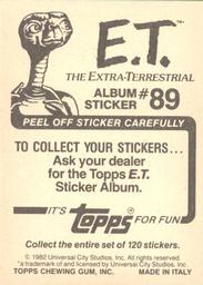 1982 Topps E.T. The Extraterrestrial Album Stickers #89 Bike flying across moon (lower right) Back