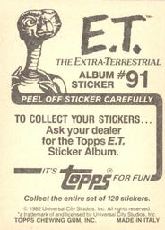 1982 Topps E.T. The Extraterrestrial Album Stickers #91 Phoning home (top) Back