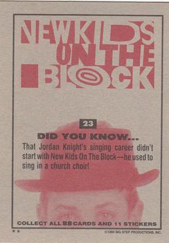 1989 Topps New Kids on the Block #23 Did You Know... Back