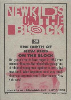 1989 Topps New Kids on the Block #30 The Birth of New Kids on the Block Back
