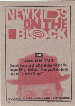 1989 Topps New Kids on the Block #60 Joe on TV? Back