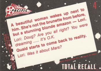1990 Pacific Total Recall #4 Quaid Wakes Up Back