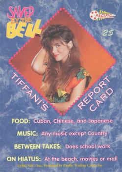 1992 Pacific Saved by the Bell #25 Tiffani-Amber Thiessen Back