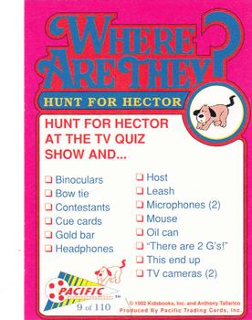 1992 Pacific Where are They? #9 Hunt for Hector    at the TV quiz show Back