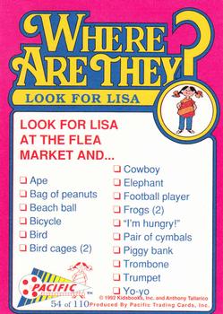 1992 Pacific Where are They? #54 Look for Lisa      at the flea market Back