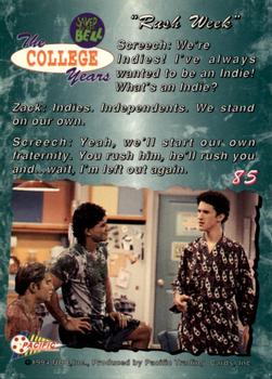1994 Pacific Saved By The Bell: The College Years #85 Cast Photo Back