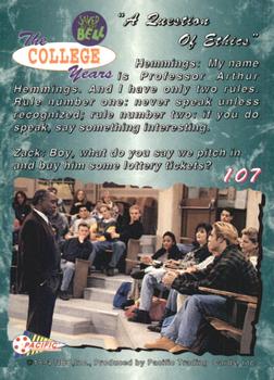 1994 Pacific Saved By The Bell: The College Years #107 Episode Photo Back