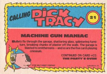 1990 O-Pee-Chee Dick Tracy Movie #21 Machine Gun Maniac Back