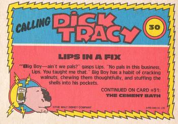 1990 O-Pee-Chee Dick Tracy Movie #30 Lips in a Fix Back