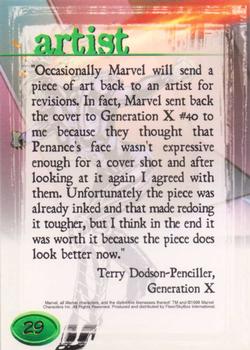 1998 Marvel Creators Collection #29 Skin Back