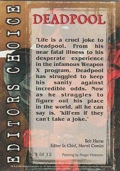 1998 Marvel Creators Collection - Editor's Choice #4 Deadpool Back